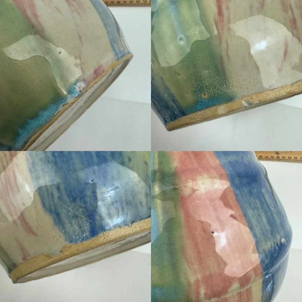 Vintage Hull Art Pottery Vase Planter Pot Abstract Colorful Blue Red Pink‎ Green